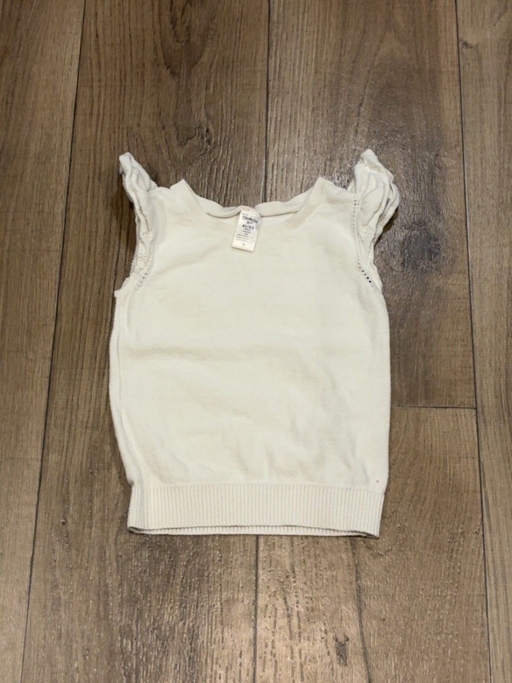 OshKosh B'gosh Cream Knit Ruffle Sleeve Tank